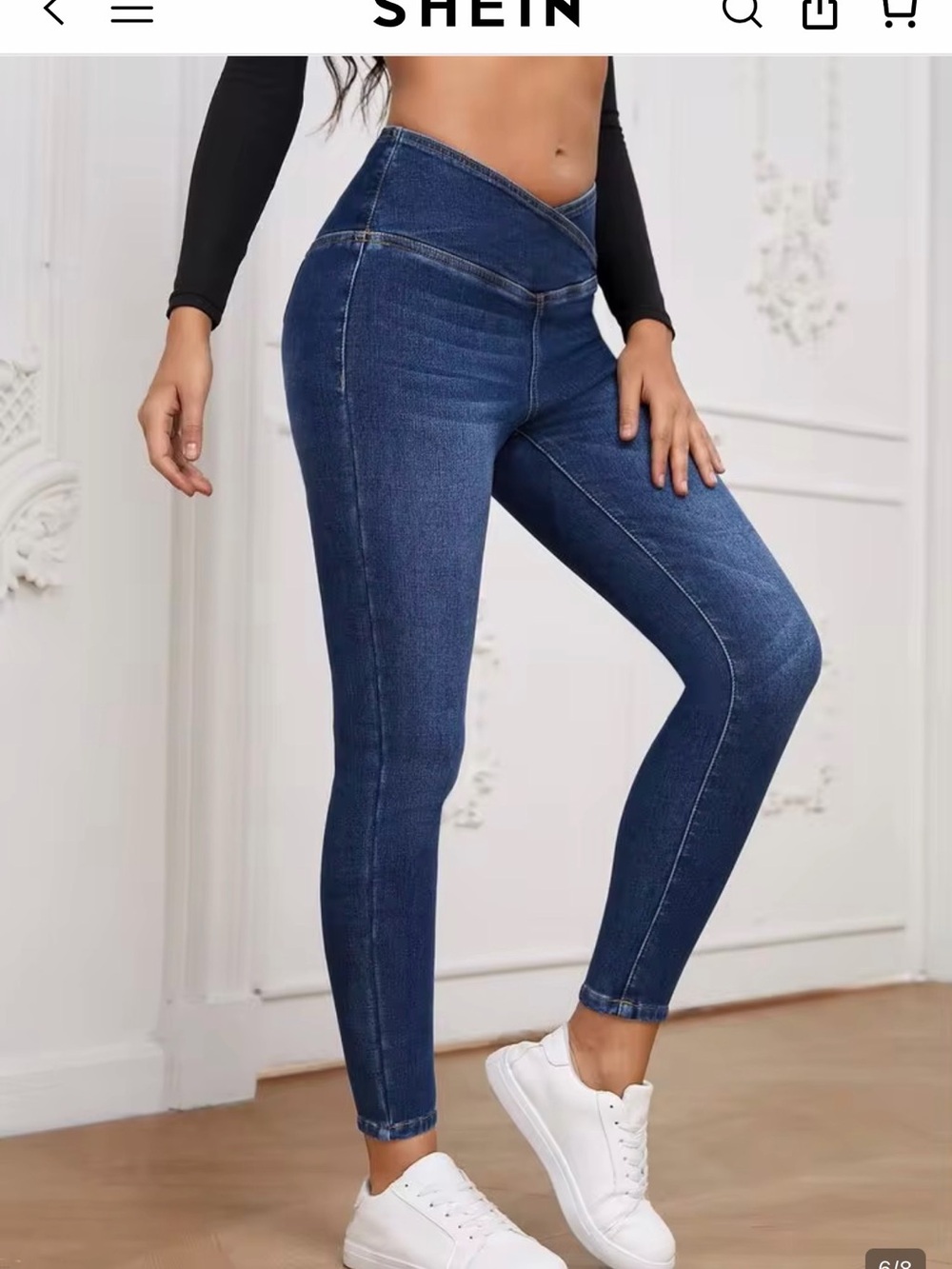 Large size SHEIN  Overlap Waist Skinny Jean
